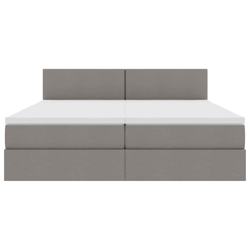 vidaXL LED Κρεβάτι αποθήκευσης με στρώμα Taupe 180 x 200 cm Ύφασμα