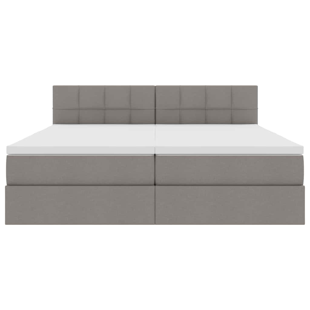 vidaXL LED Κρεβάτι αποθήκευσης με στρώμα Taupe 200 x 200 cm Ύφασμα