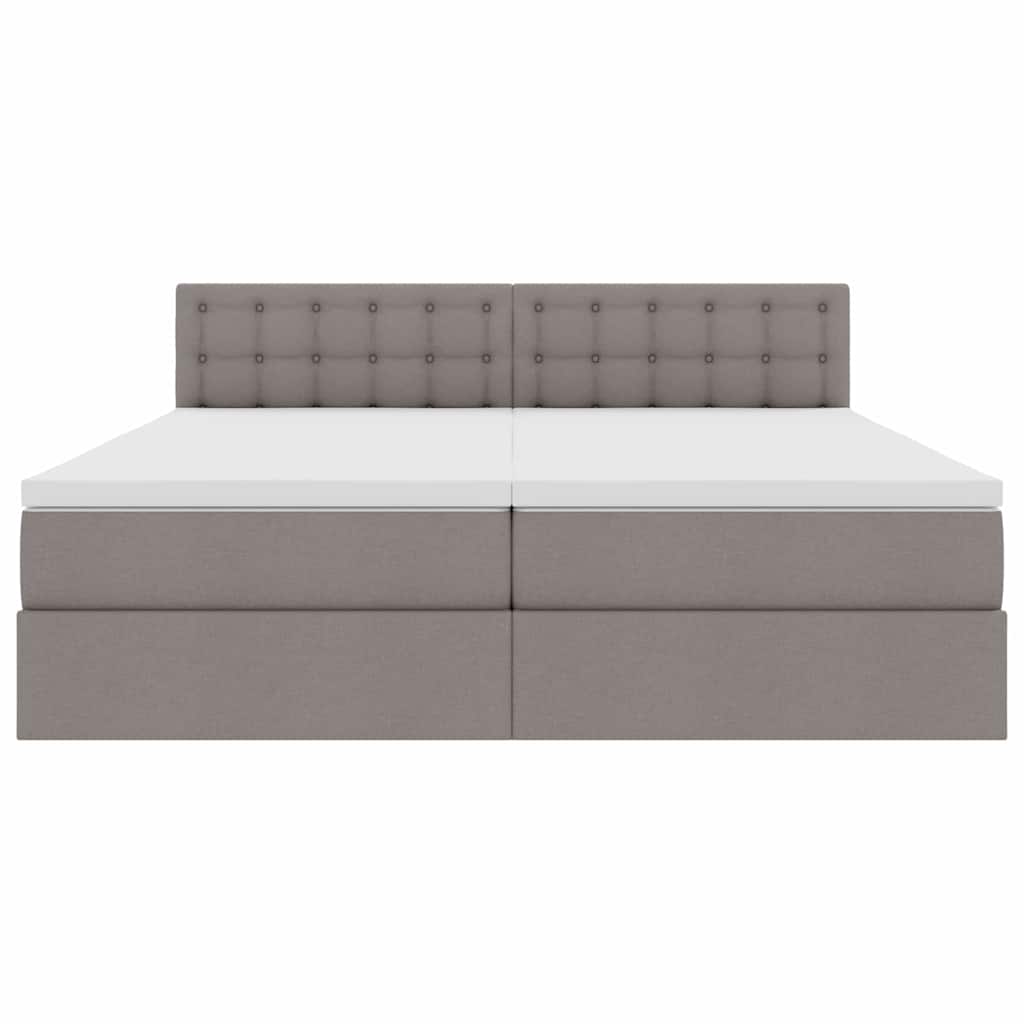 vidaXL LED Κρεβάτι αποθήκευσης με στρώμα Taupe 180 x 200 cm Ύφασμα