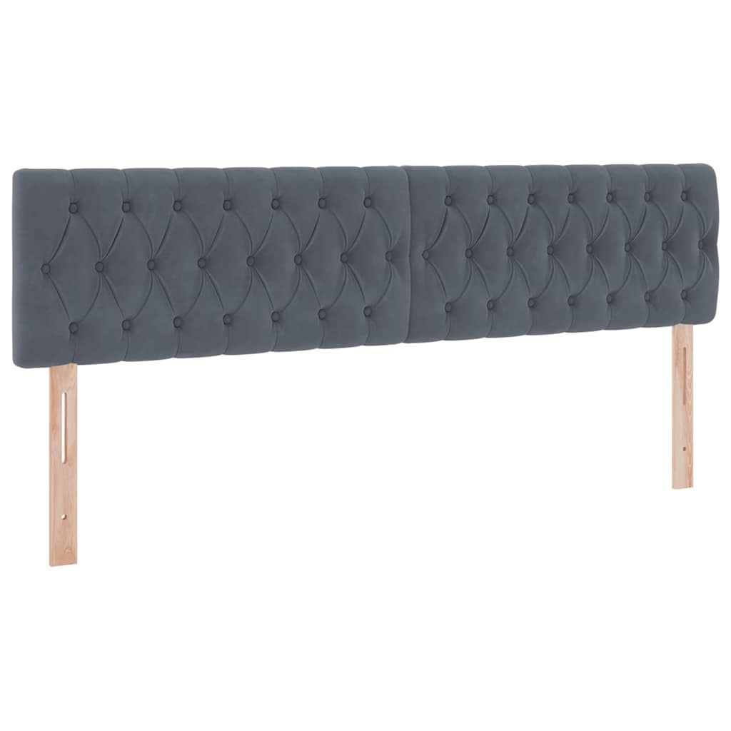 vidaXL Κρεβάτι με LED ταινίες φωτός Σκούρο Γκρι 180 x 200 cm Βελούδο