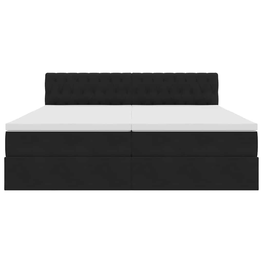 vidaXL Κρεβάτι με φώτα λωρίδας LED Μαύρο 180 x 200 cm Βελούδο