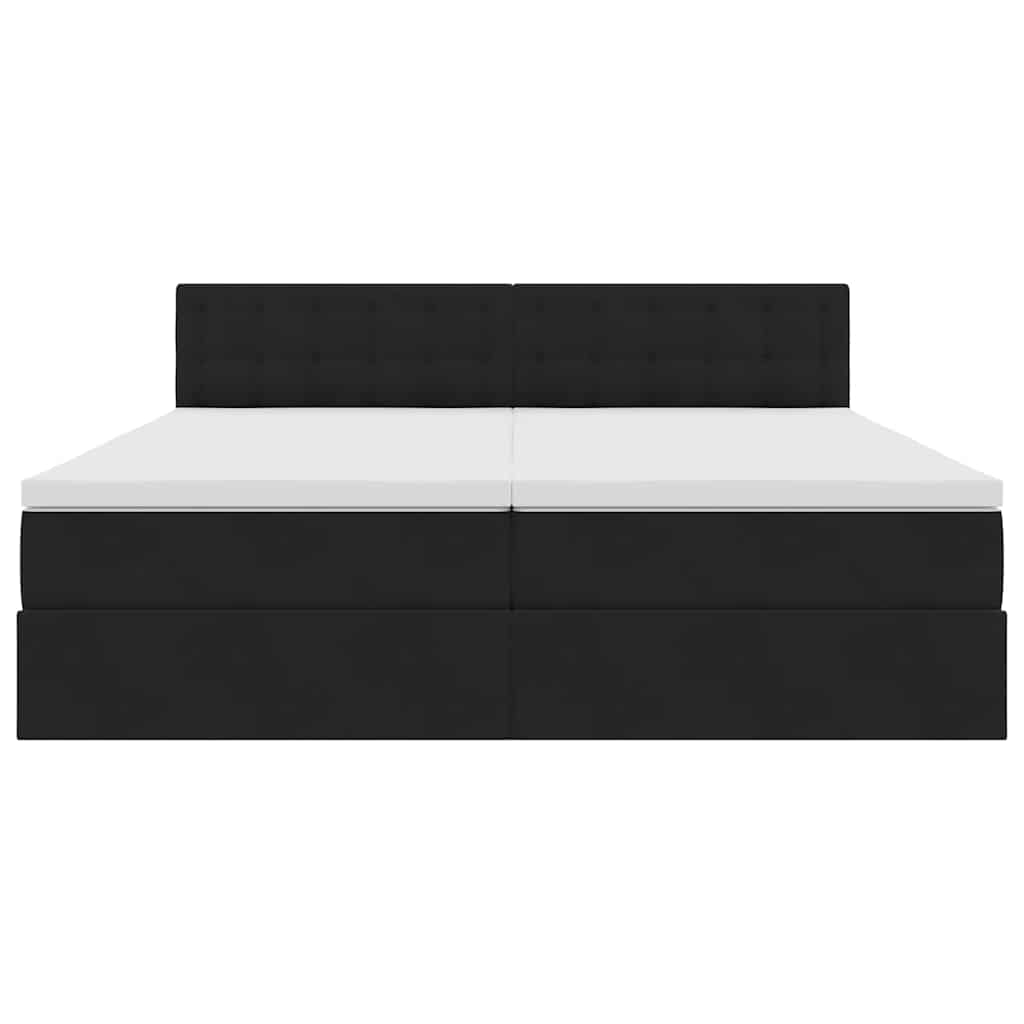 vidaXL Κρεβάτι με φώτα λωρίδας LED Μαύρο 180 x 200 cm Βελούδο
