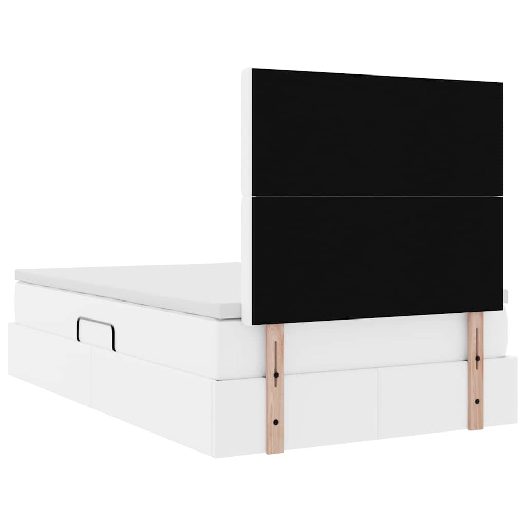 vidaXL Κρεβάτι Αποθήκης Καθαρό Λευκό 120 x 200 cm Τεχνητό Δέρμα