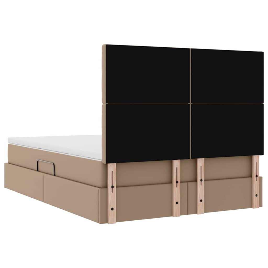 vidaXL Κρεβάτι Αποθήκης Καπουτσίνο 140 x 200 cm Τεχνητό Δέρμα