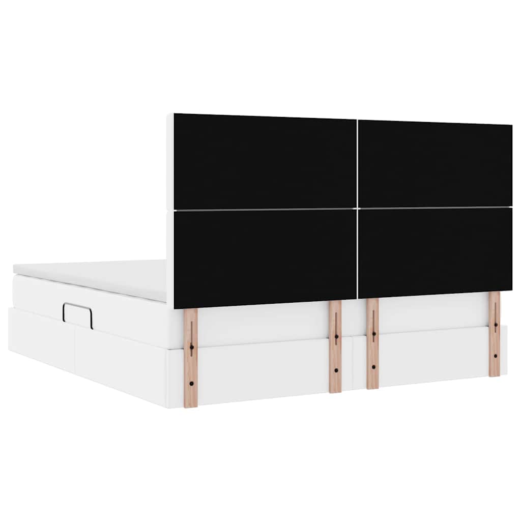 vidaXL Κρεβάτι Αποθήκης Καθαρό Λευκό 180 x 200 cm Τεχνητό Δέρμα