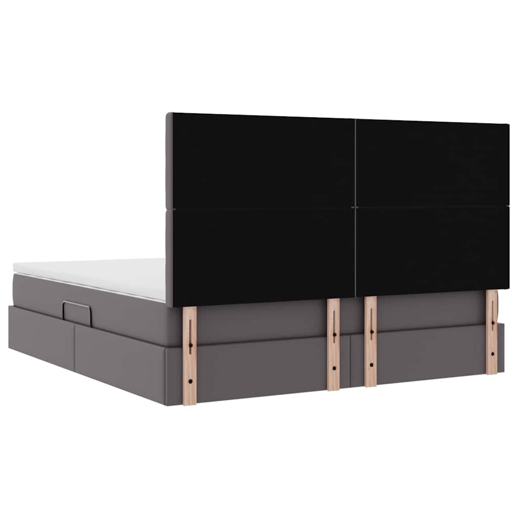 vidaXL Κρεβάτι Αποθήκης Γκρι 180 x 200 cm Τεχνητό Δέρμα
