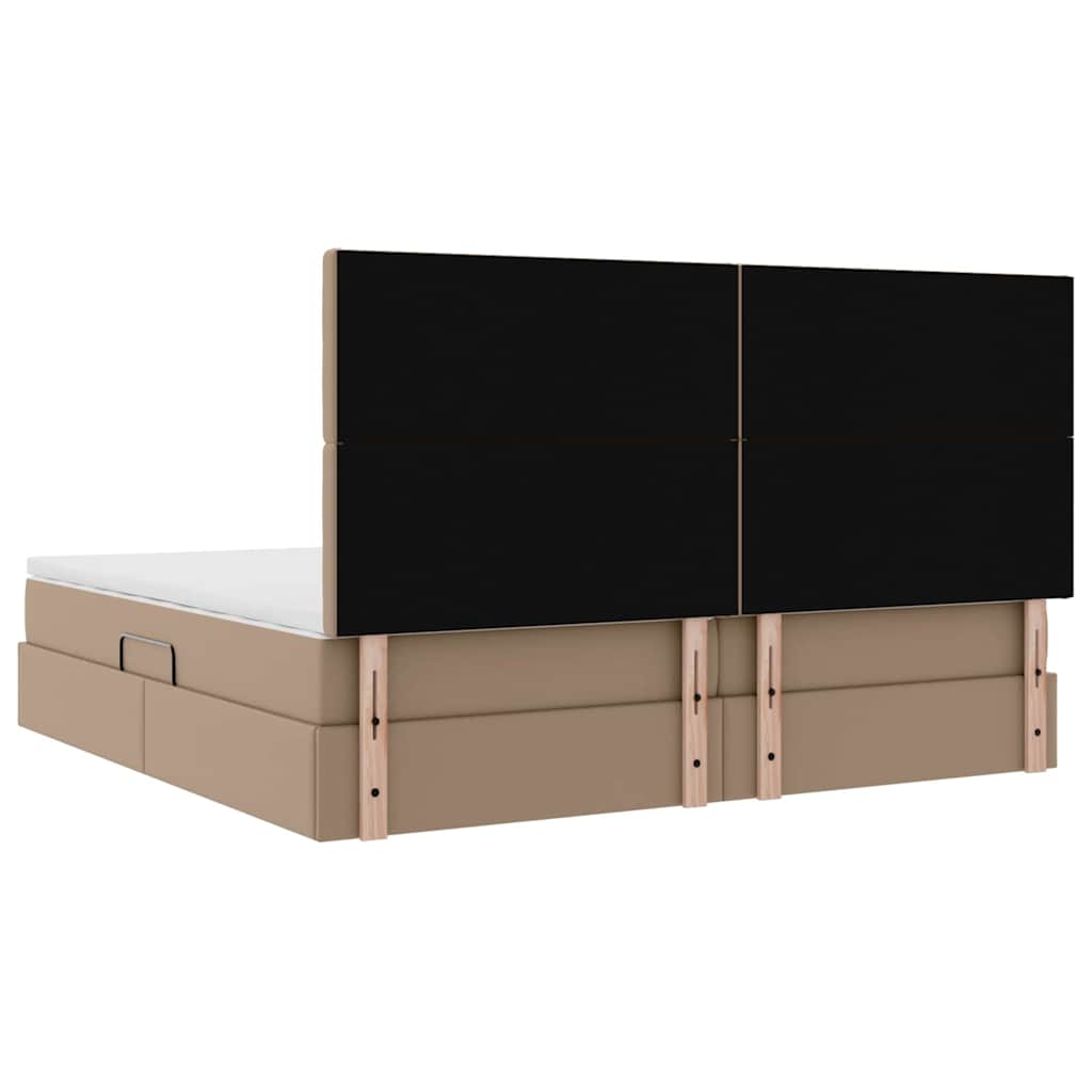 vidaXL Κρεβάτι Αποθήκης Καπουτσίνο 200 x 200 cm Τεχνητό Δέρμα