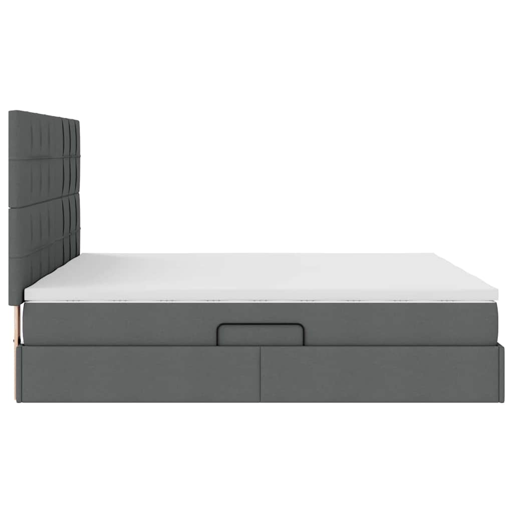 vidaXL Κρεβάτι Αποθήκης Σκούρο Γκρι 180 x 200 cm Τεχνητό Δέρμα