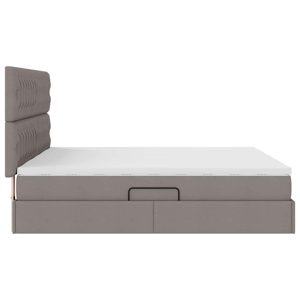 vidaXL Κρεβάτι Αποθήκης με στρώμα Taupe 200 x 200 cm Τεχνητό Δέρμα