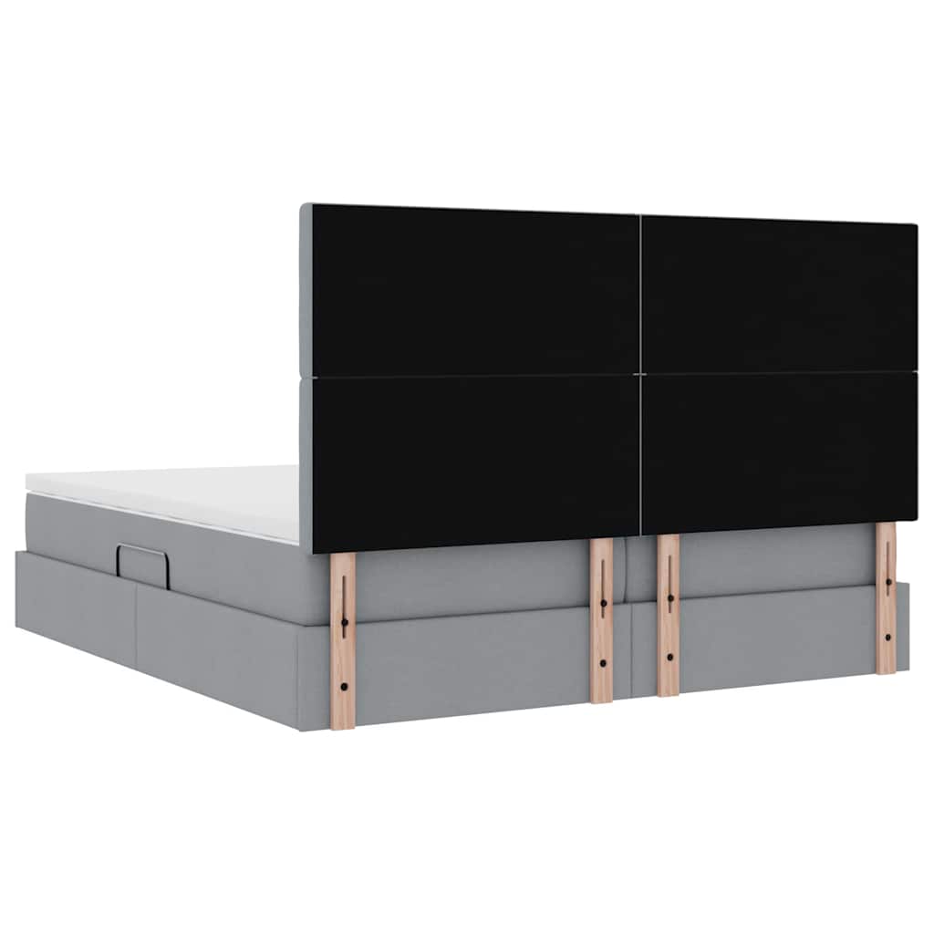 vidaXL Κρεβάτι Αποθήκης Ανοιχτό γκρι 200 x 200 cm Τεχνητό Δέρμα