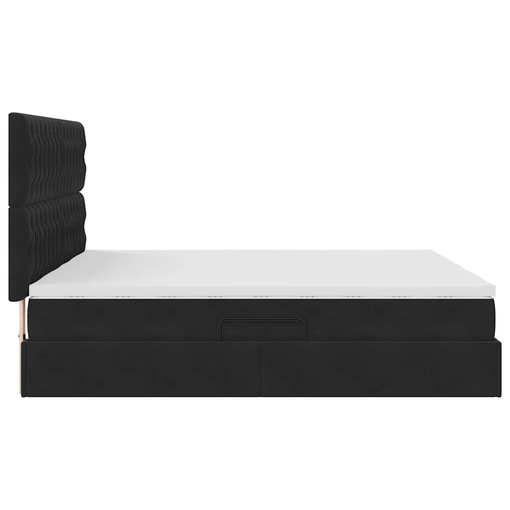 vidaXL Κρεβάτι Αποθήκης με κεφαλάρι Μαύρο 180 x 200 cm Βελούδο