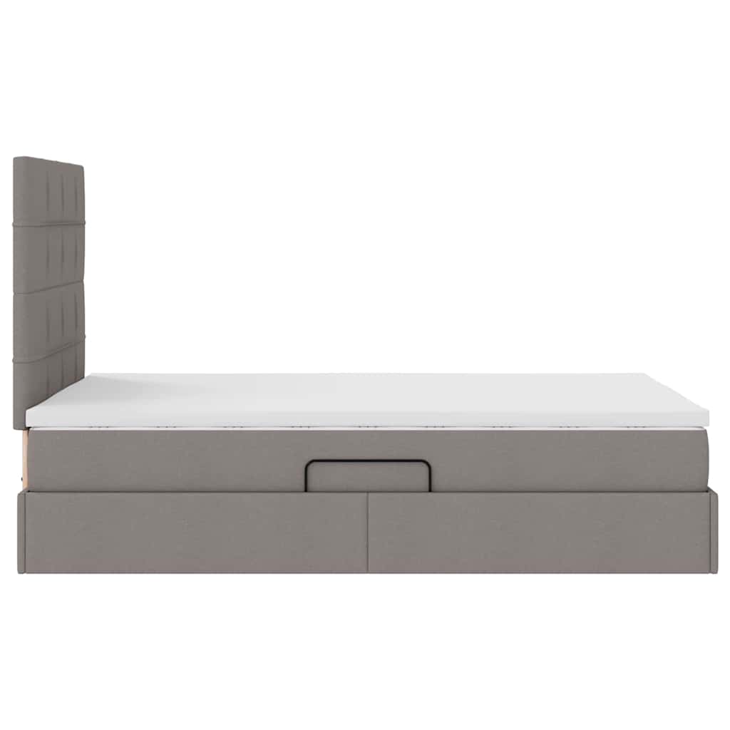 vidaXL Κρεβάτι με αποθηκευτικό χώρο και LED με led Taupe 120 x 200 cm