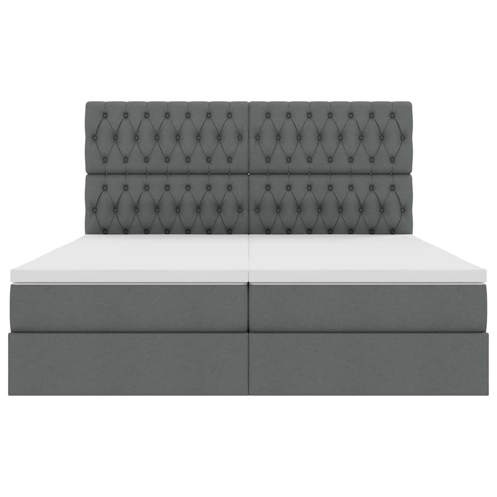 vidaXL Κρεβάτι με φώτα λωρίδας LED Σκούρο Γκρι 180 x 200 cm ύφασμα
