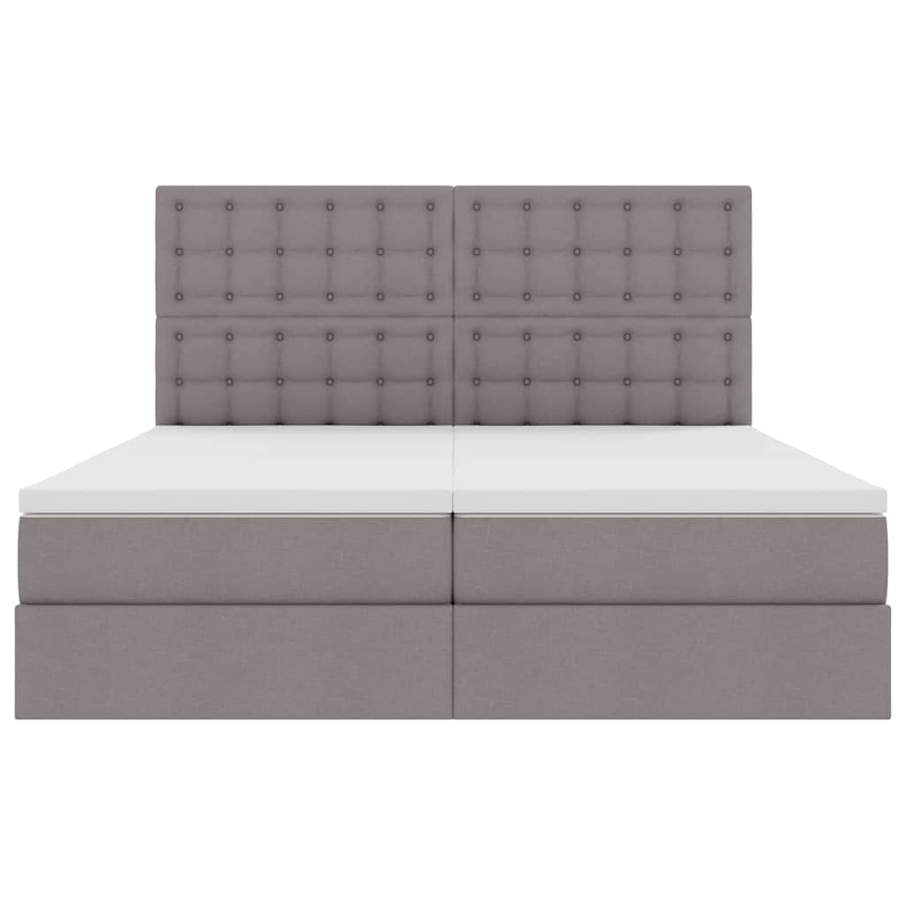 vidaXL LED Κρεβάτι αποθήκευσης με στρώμα Taupe 200 x 200 cm Ύφασμα