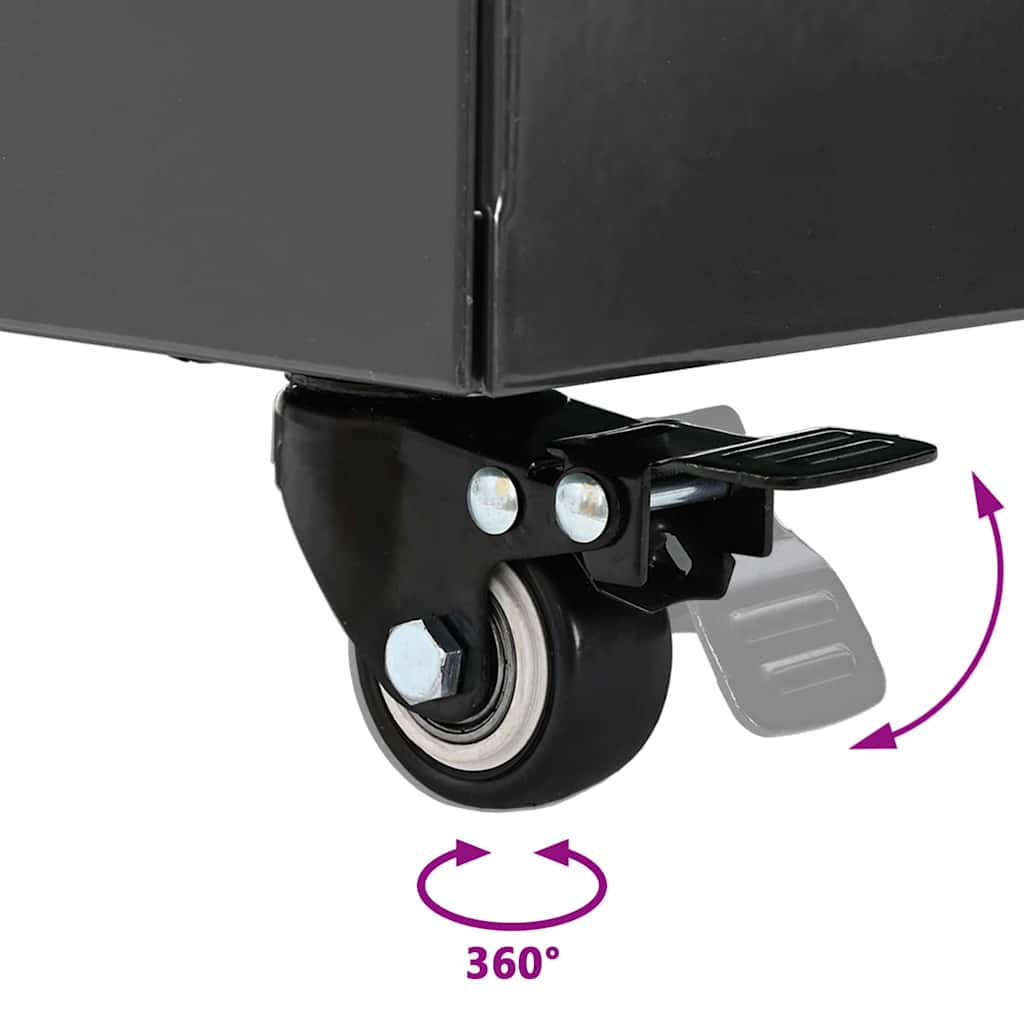 vidaXL Βάση Παρασόλ με Γλάστρα Ανθρακί 45 x 45 x 45 cm Ατσάλι