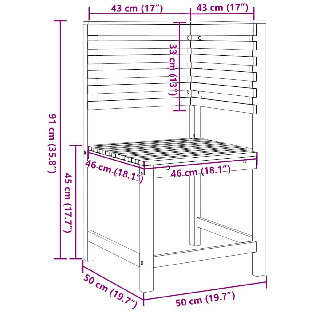 vidaXL Σετ Παγκάκι Κήπου 5 pcs Καφέ Στερεό Ξύλο Ακακίας