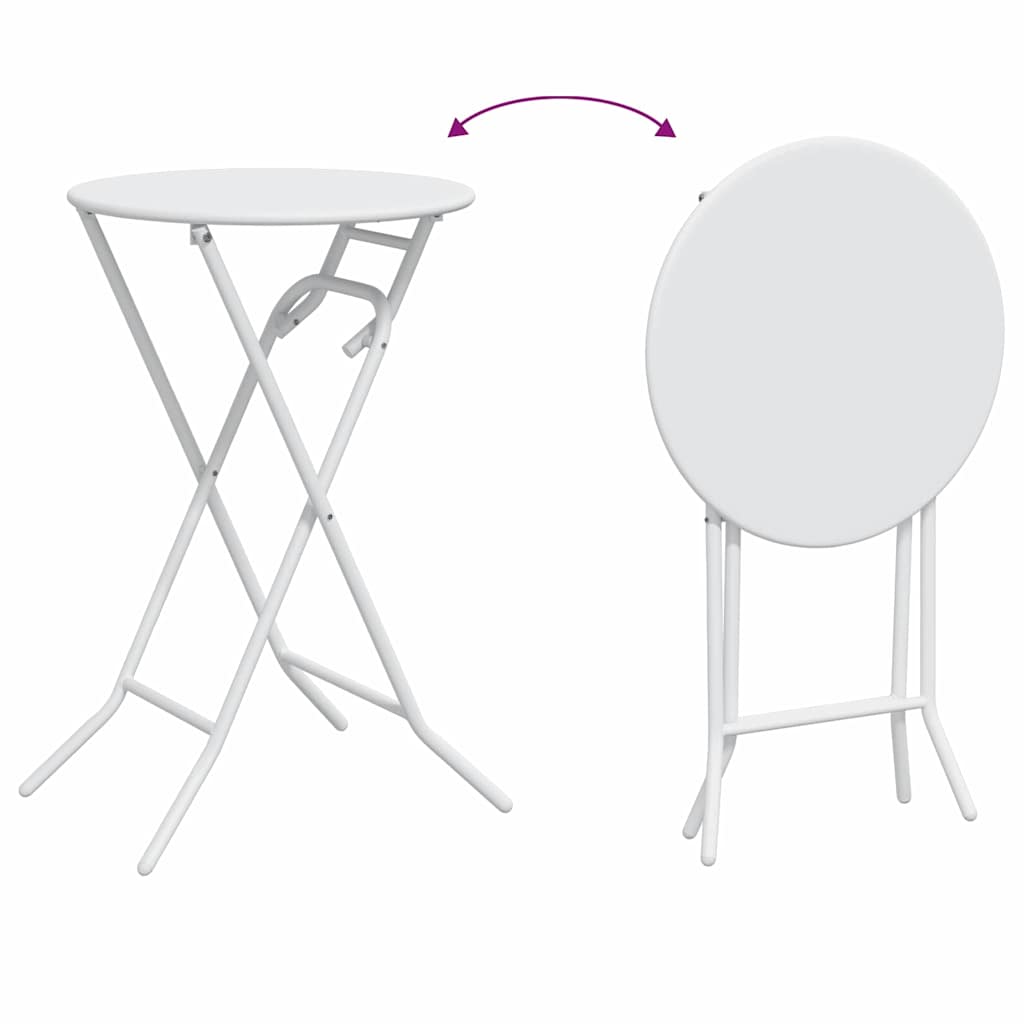 vidaXL Τραπέζι Κήπου Λευκό 50 x 50 x 72 cm Ατσάλι