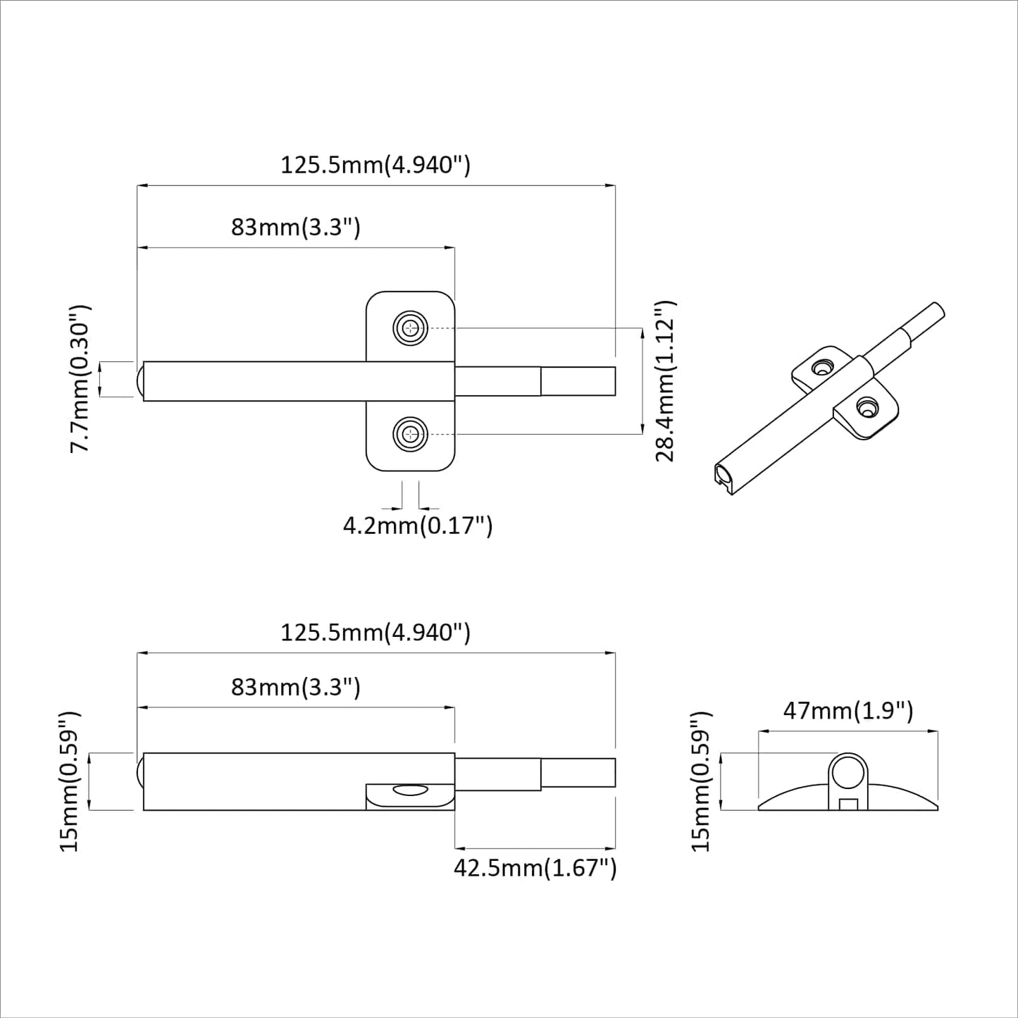 vidaXL Μαλακή κλειδαριά 12 pcs Γκρι 125 x 47 x 15 mm PP