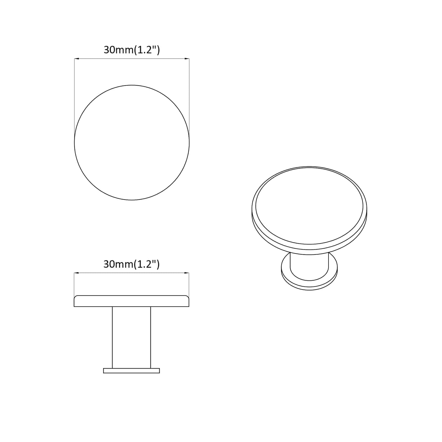 vidaXL Λαβή 1461 pcs Μαύρο Ø30 χιλ. Αλουμίνιο
