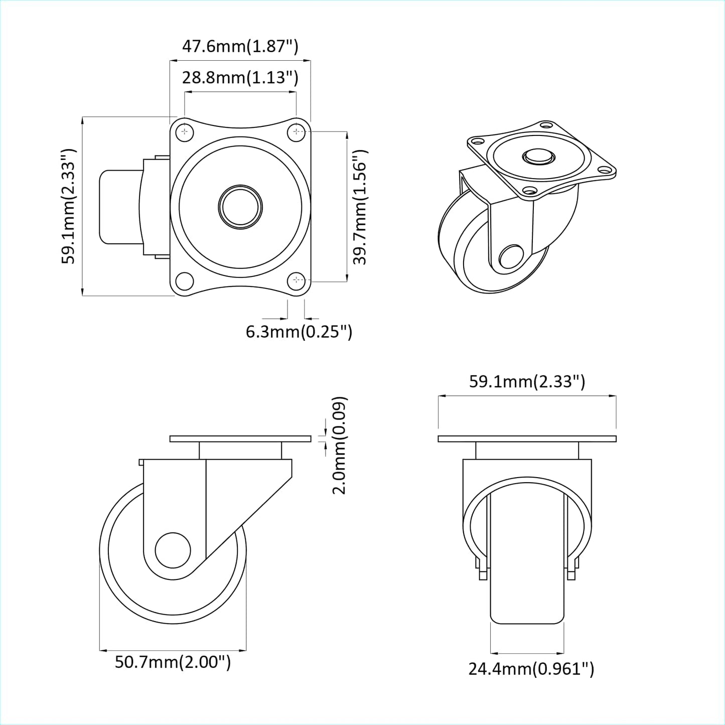 vidaXL Στρόφιγγα 12 τμχ. Ασημί 60 x 60 x 50 χλστ Σίδερο και νάιλον