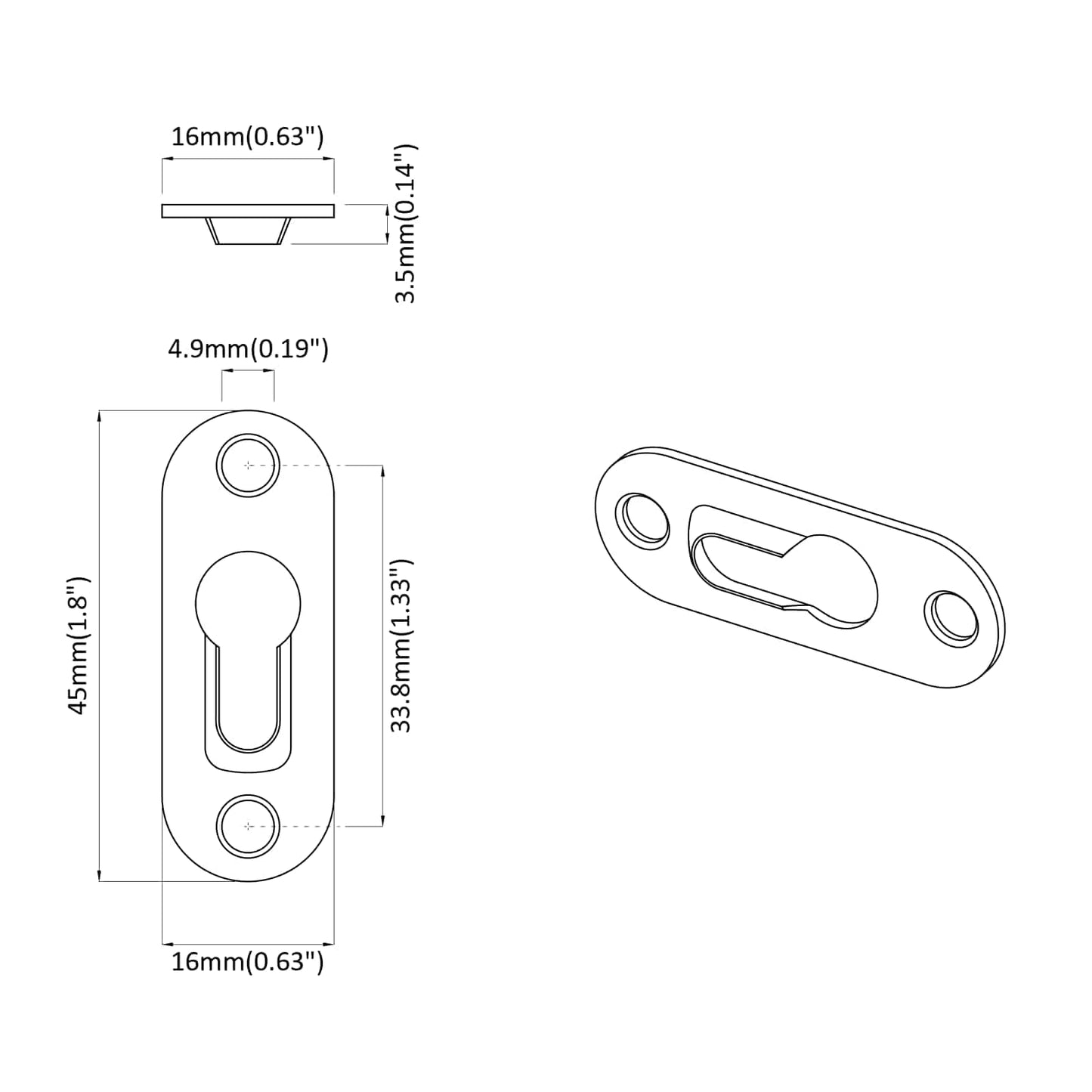 vidaXL ΚΡΕΜΑΣΤΡΑ ΜΕ ΚΛΕΙΔΩΜΑ 2 pcs Ασημί 45 x 16 x 3.5 mm Σίδερο