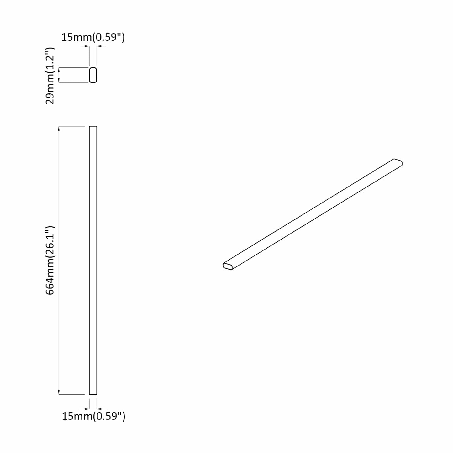 vidaXL Ράβδος Ντουλάπας 12 pcs Ασημί 664 x 15 x 29 mm