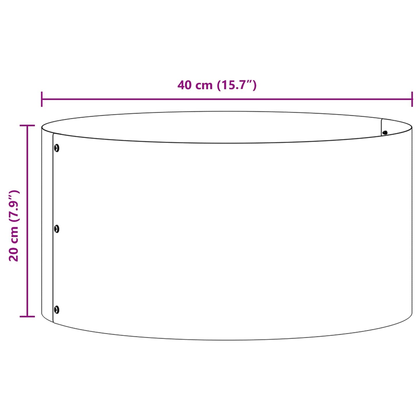 vidaXL Δακτύλιος γλάστρας 5 pcs Καφέ 40 x 40 x 20 cm