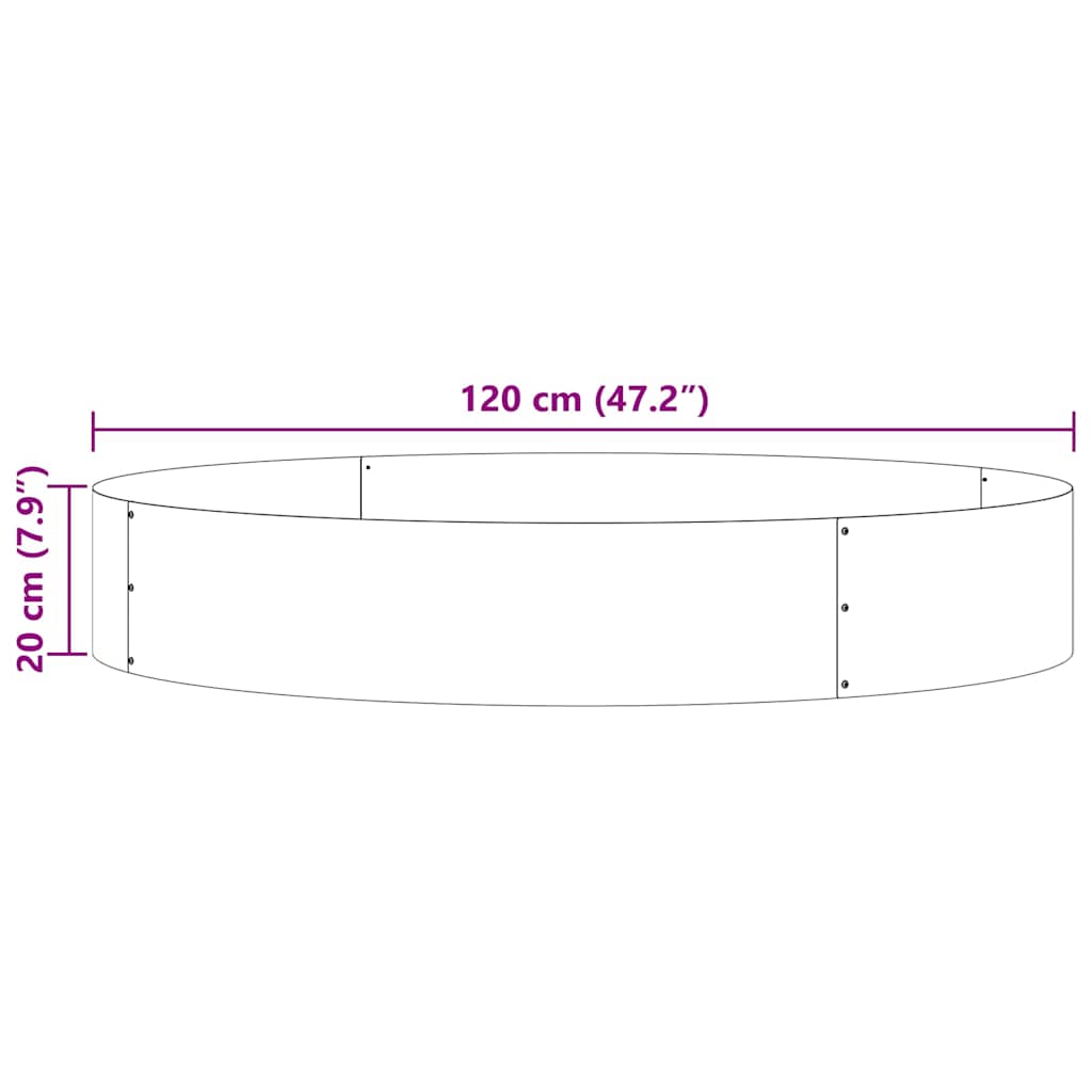 vidaXL Δακτύλιος γλάστρας 5 pcs Ελιά Πράσινη 120 x 120 x 20 εκ.