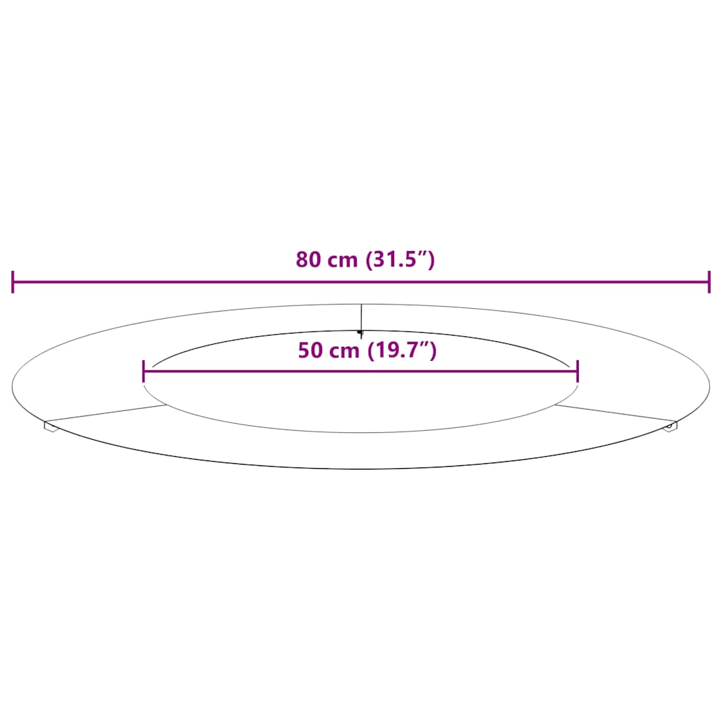vidaXL κατάλληλο για επίπεδα δαχτυλίδια δέντρου 5 pcs Μαύρο Ø50 / 80 εκ.