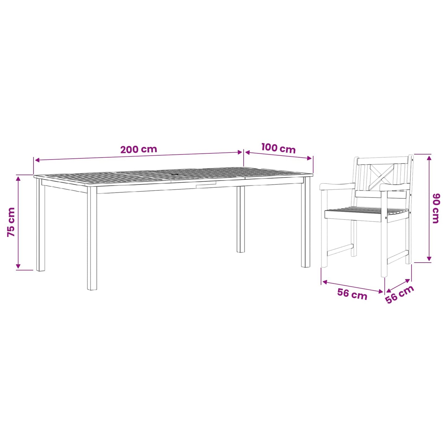 vidaXL Σέτ φαγητού για κήπο 9 τμχ. 8-θέσια Καφέ Στερεό Ξύλο Ακακίας