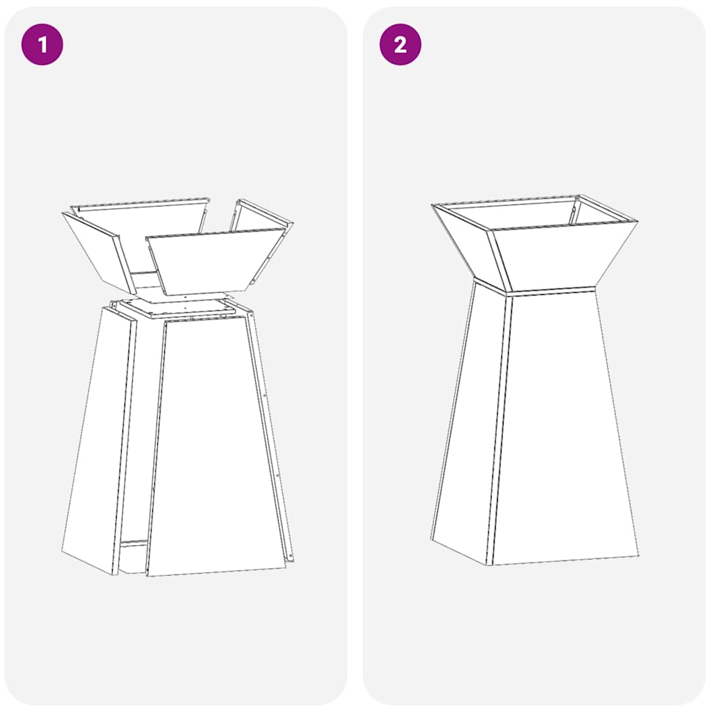vidaXL Γλάστρα Πυλώνας Ασημί 35 x 35 x 73 εκ.