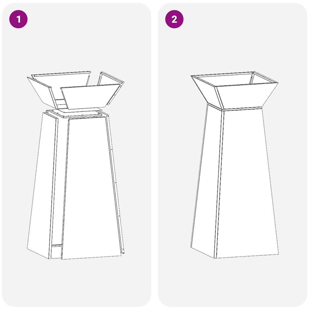 vidaXL Γλάστρα Πυλώνας 2 pcs Ελιά 40 x 40 x 100 cm