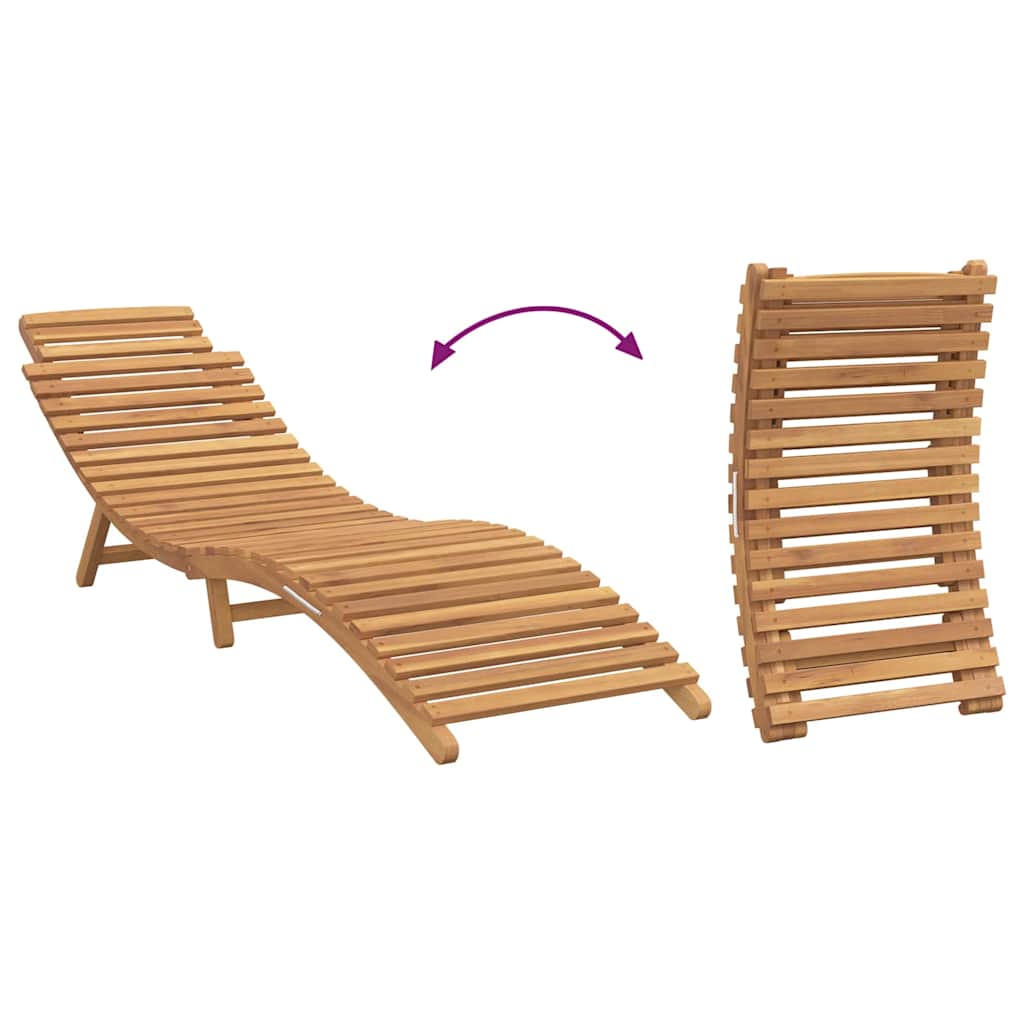 vidaXL Καλοκαιρινή Ξαπλώστρα Καφέ 198 x 55 x 58,5 εκ Στερεό Ξύλο Τίκ