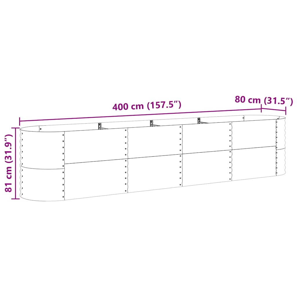 vidaXL Ανεβασμένο Κρεβάτι Καφέ 400 x 80 x 81 cm Ατσάλι