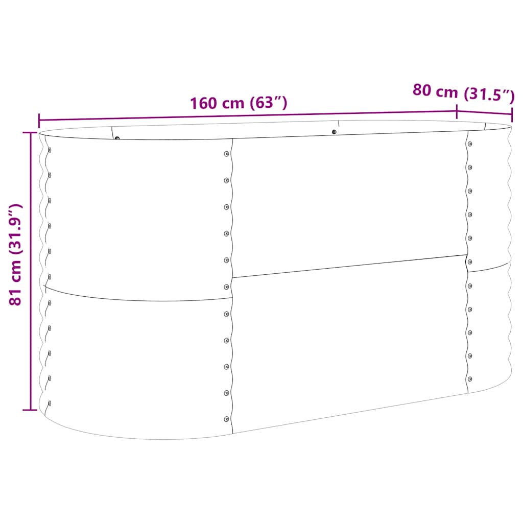 vidaXL Ανεβασμένο Κρεβάτι Καφέ 160 x 80 x 81 cm Ατσάλι
