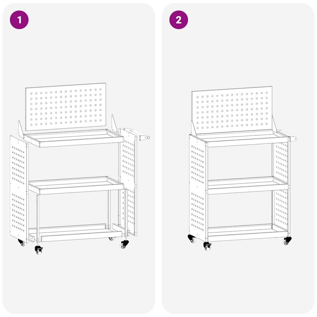 vidaXL Καρότσι εργαλείων Λαδί 65 x 35 x 111 εκ Ψυχρής έλασης χάλυβας