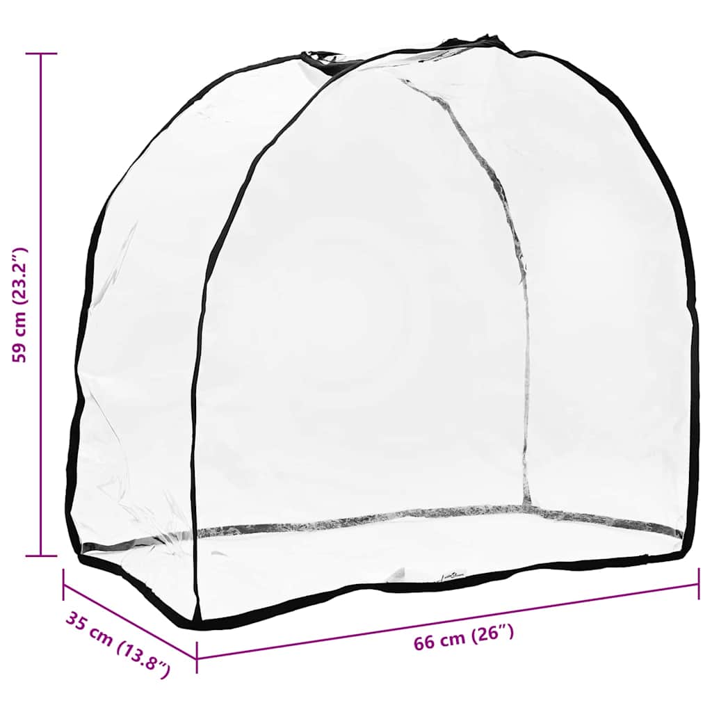 vidaXL Κάλυψη Καροτσιού Κατοικίδιων Διαφανές 66 x 35 x 59 εκ PVC