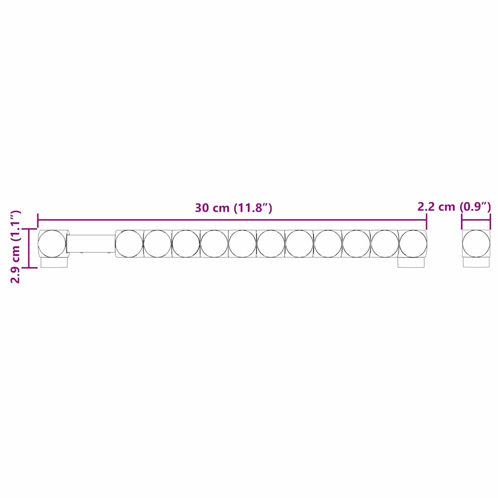 vidaXL Μπρατσάκια ποδοσφαίρου 2 pcs Μαύρο 30 x 2,2 x 2,9 εκ. HIPS