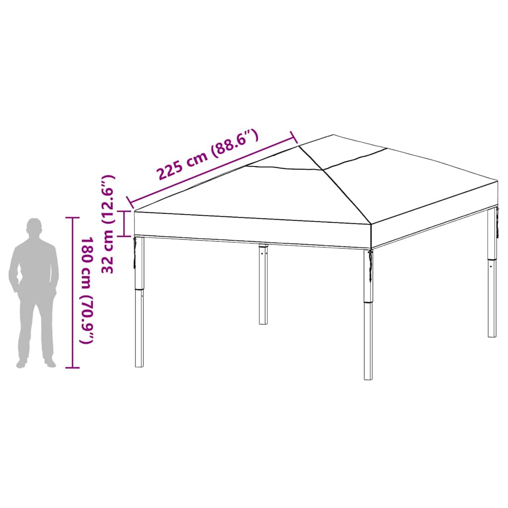 vidaXL Αντικατάσταση Κάλυψης Γκαζebo Διαφανές 400 x 300 x 32 εκ PVC