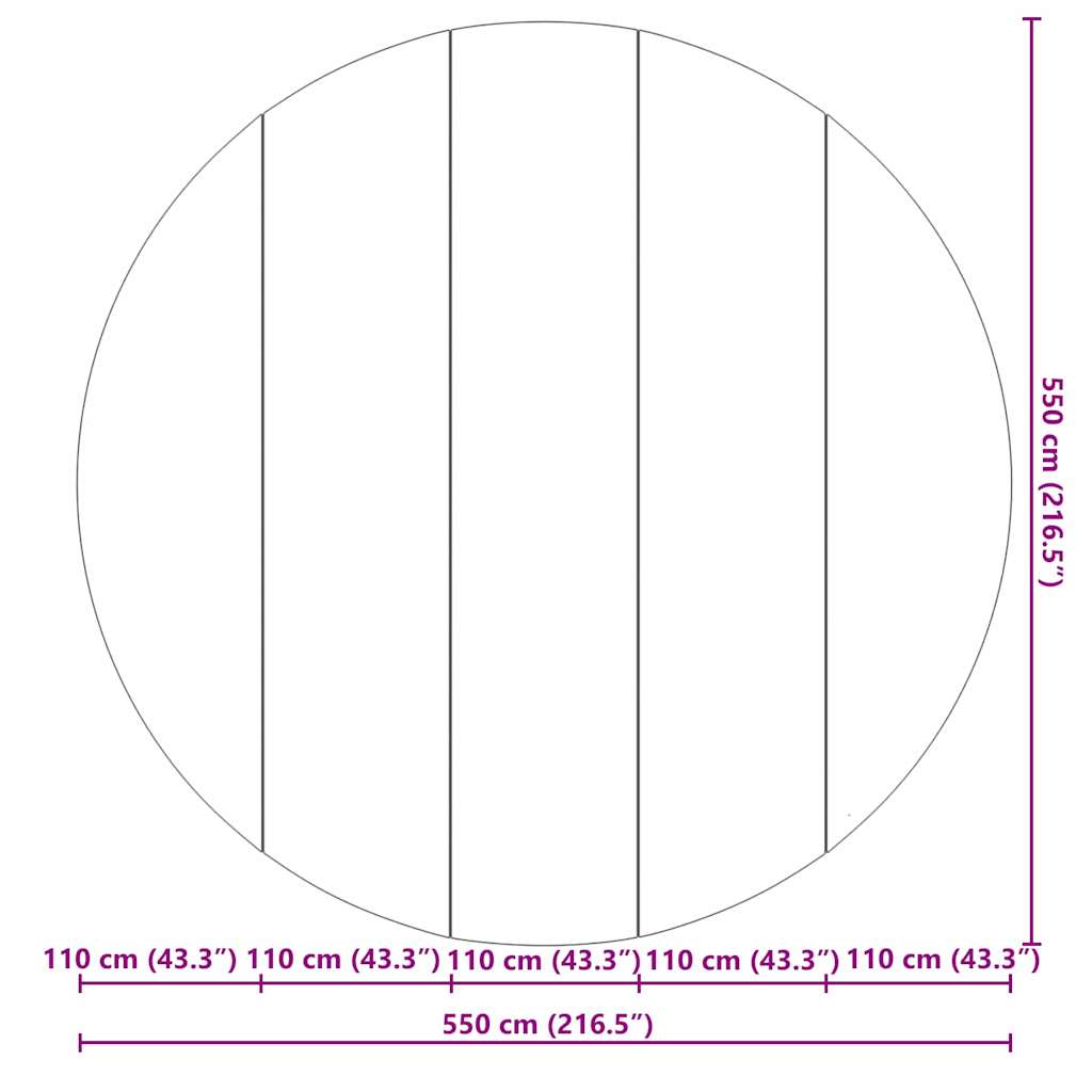 vidaXL Εδαφοκάλυψη Πισίνας Μαύρο Ø 550 εκ Μη Υφαμένο Ύφασμα
