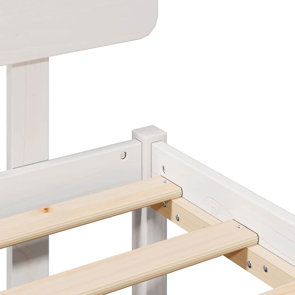 vidaXL Σκελετός Κρεβατιού με κεφαλάρι Λευκό 90 x 200 cm