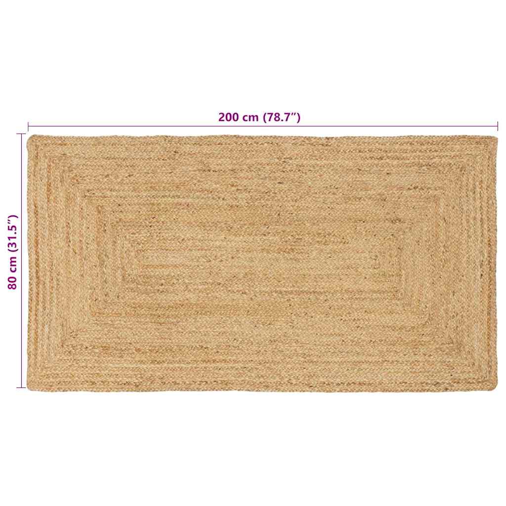 vidaXL Χαλιά χώρου Φυσικό 80 x 200 cm Γιούτα