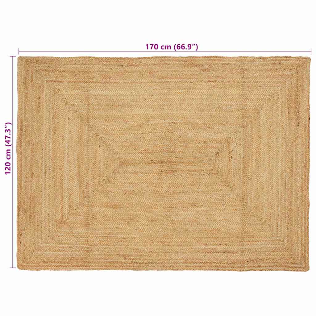 vidaXL Χαλιά χώρου Φυσικό 120 x 170 cm Γιούτα