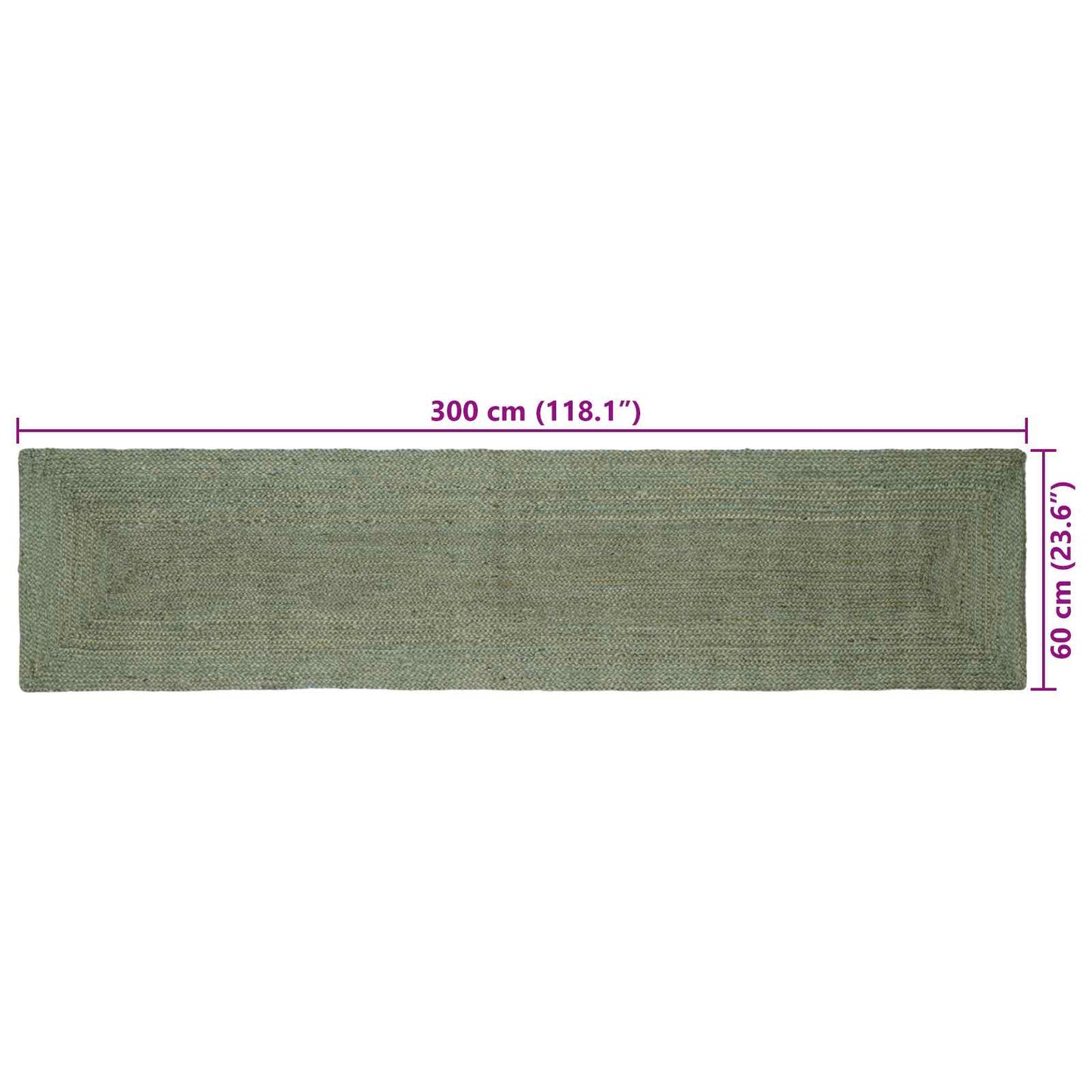 vidaXL Χαλιά χώρου Ορθογώνιος Λαδί 60 x 300 cm Γιούτα