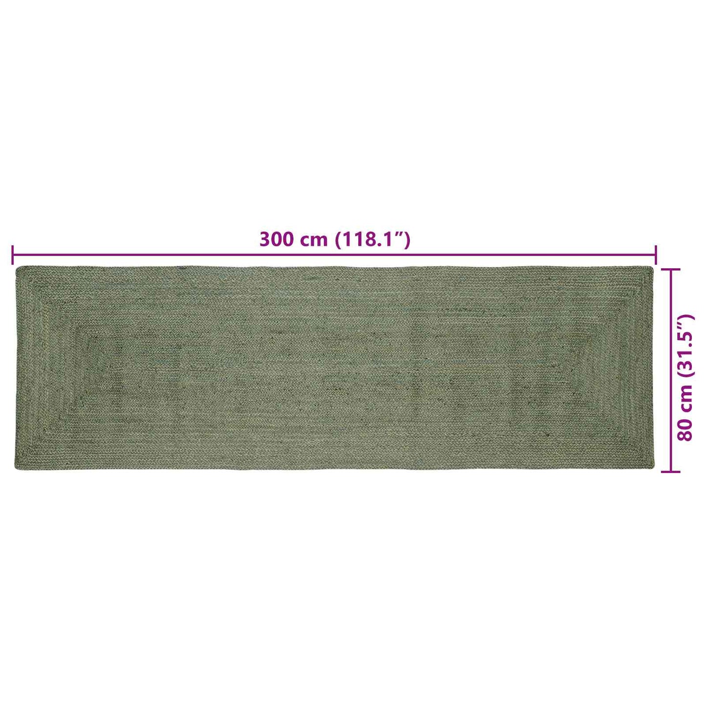 vidaXL Χαλιά χώρου Ορθογώνιος Λαδί 80 x 300 cm Γιούτα