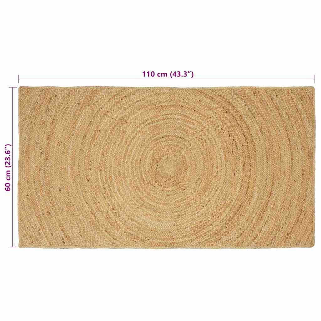 vidaXL Χαλιά χώρου Φυσικό 60 x 110 cm Γιούτα