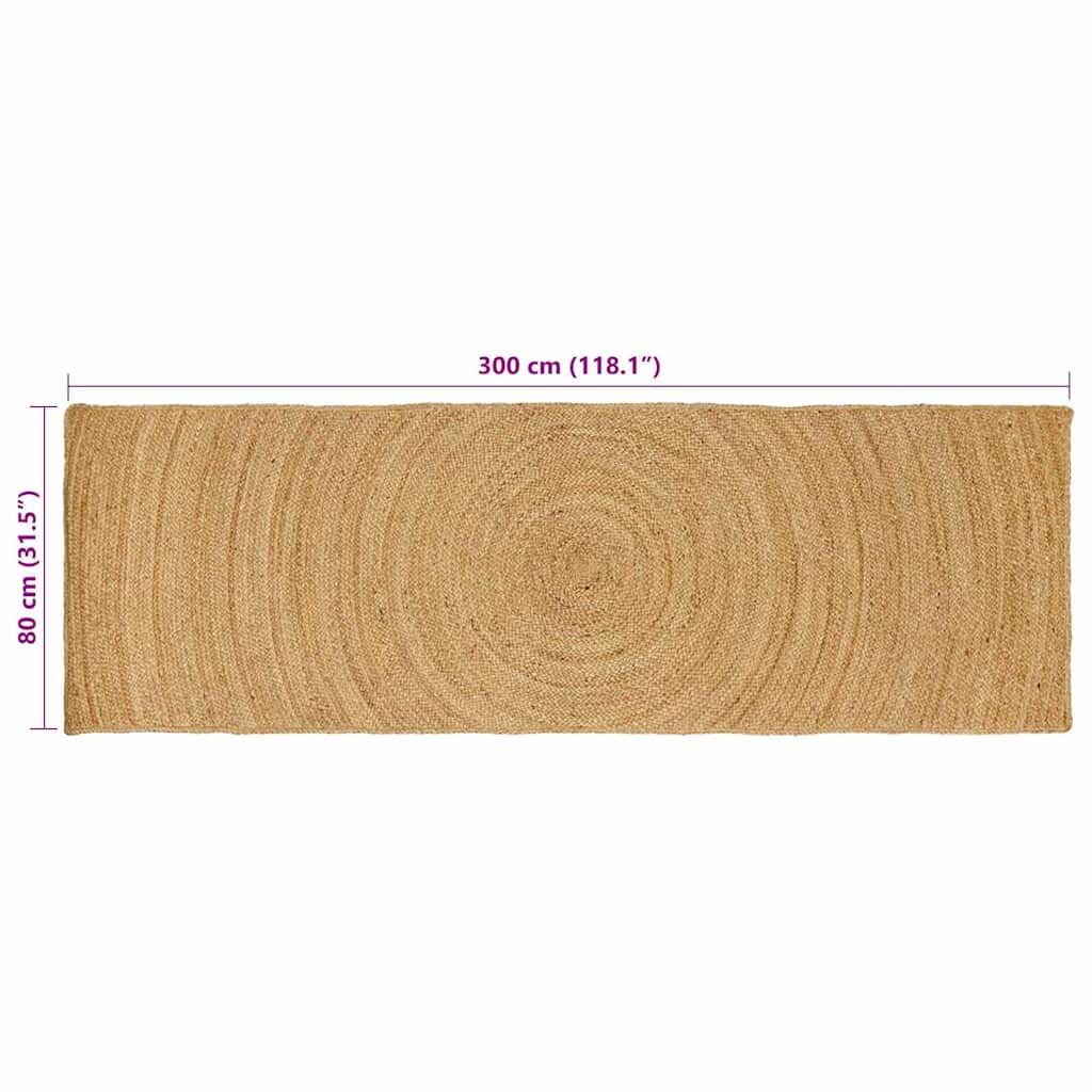 vidaXL Χαλί Καφέ 80 x 300 cm Γιούτα