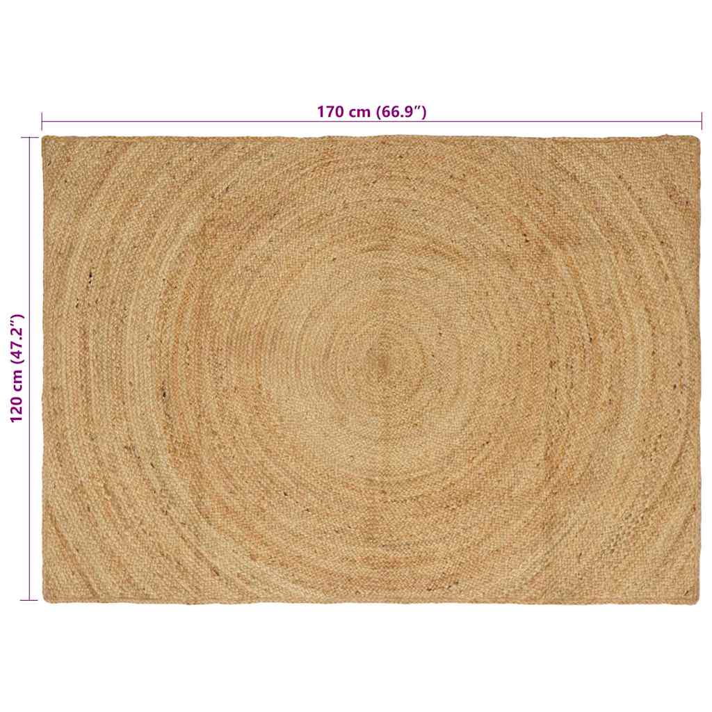 vidaXL Χαλί Καφέ 120 x 170 cm Γιούτα