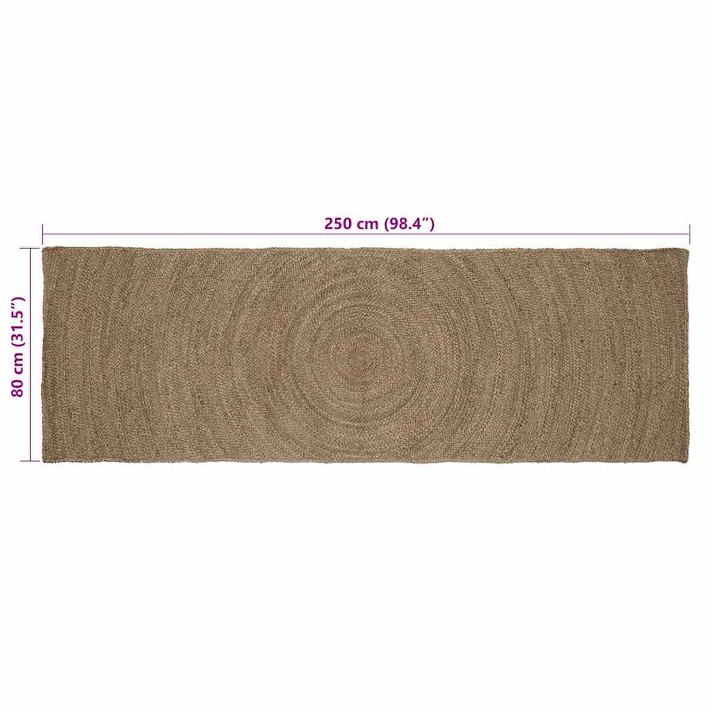 vidaXL Χαλιά χώρου Γκρι 80 x 250 cm Γιούτα