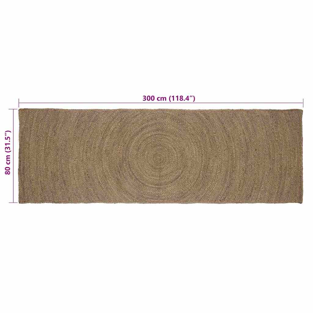 vidaXL Χαλιά χώρου Γκρι 80 x 300 cm Γιούτα